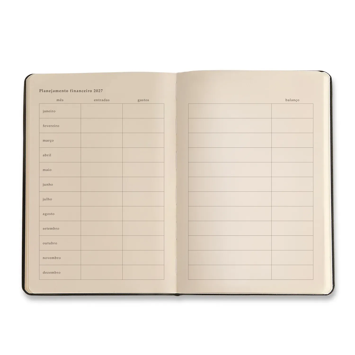 Agenda Planner 2027 Clássica Diária 14x21 Caramelo