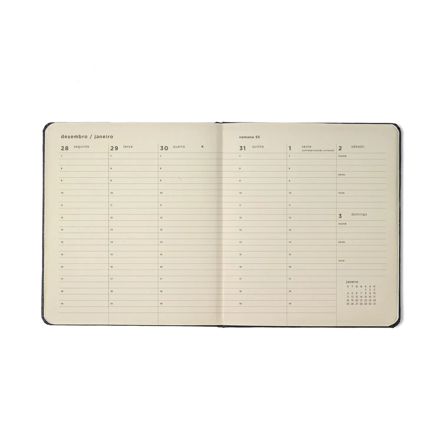 Agenda Planner 2027 Clássica Semanal Planejamento 17x19,5 Preta