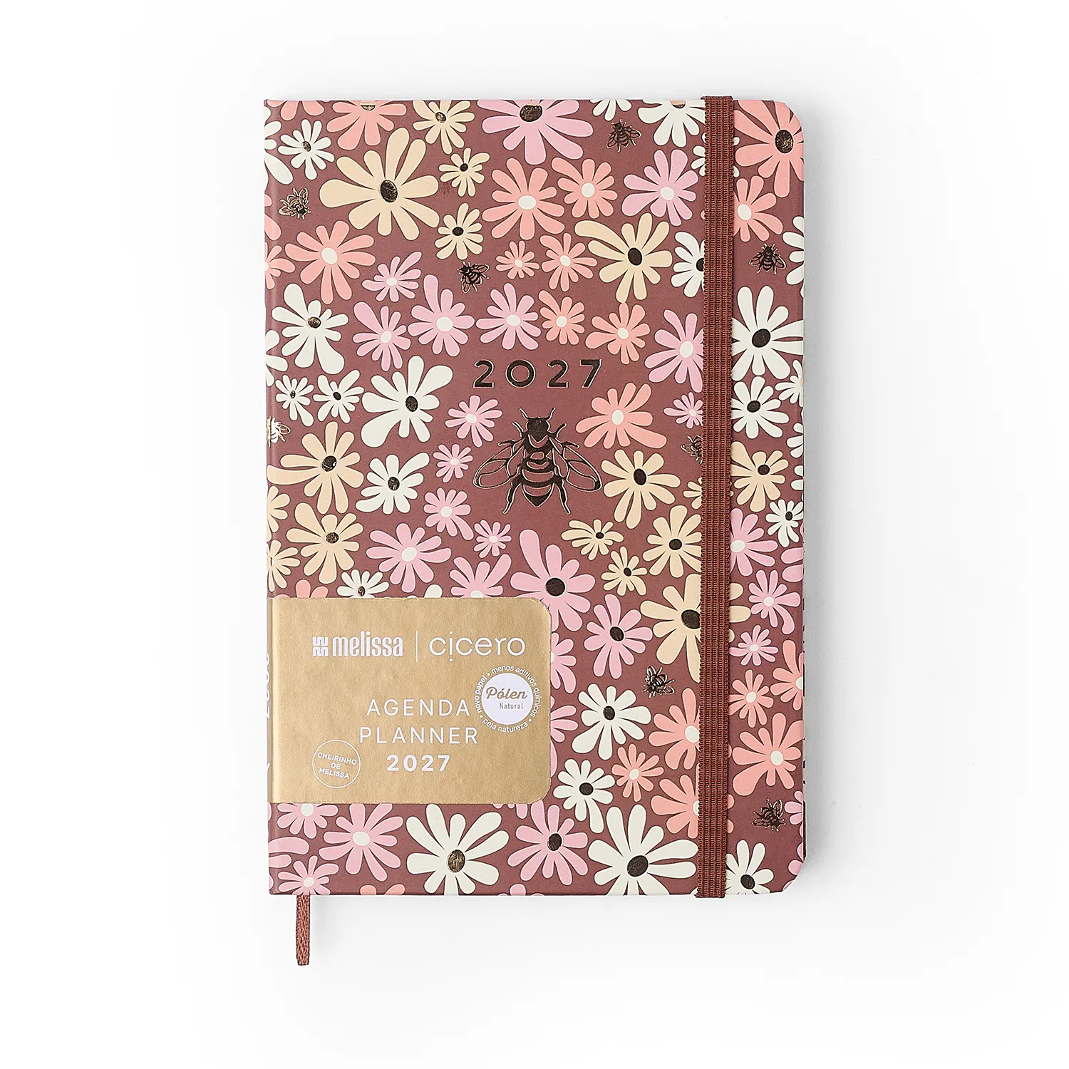 Agenda Planner 2027 Melissa Semanal Anotações 14x21 Mini Bloomy Chocolate