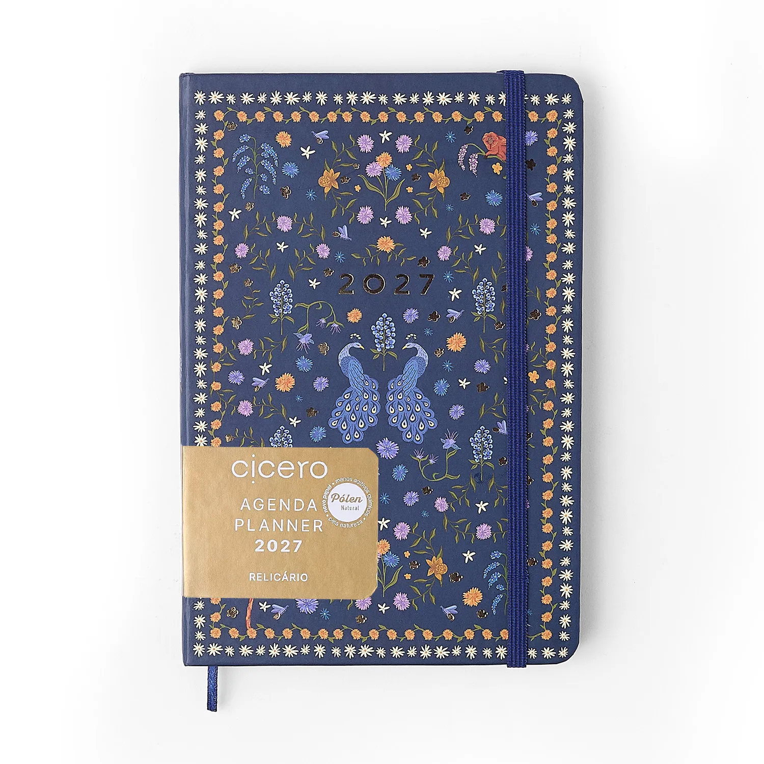 Agenda Planner 2027 Relicário Semanal 14x21 Realeza Marinho