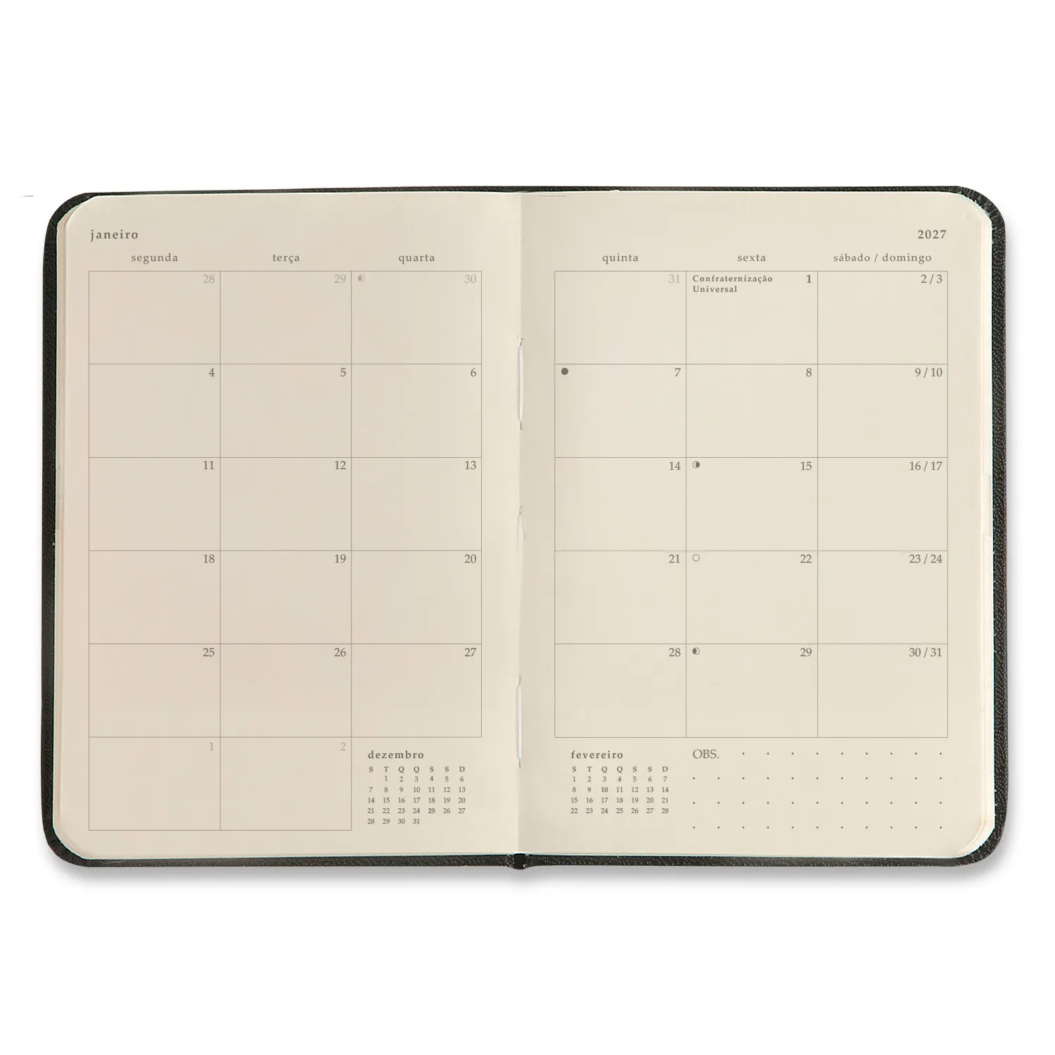 Agenda Planner 2027 Relicário Semanal 9x13 Botânica