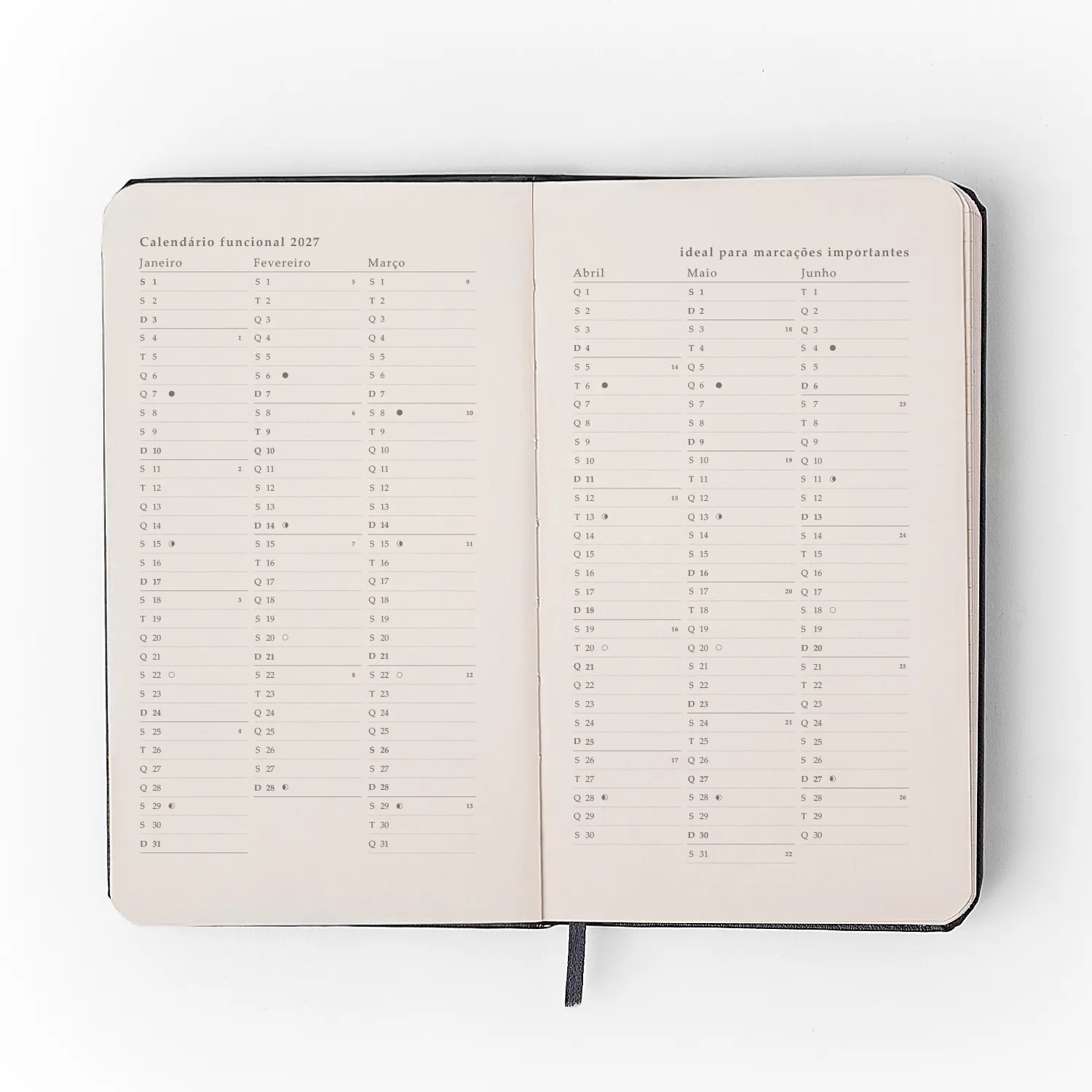 Agenda Planner 2027 Relicário Semanal Anotações 9x15,5 Realeza Marinho