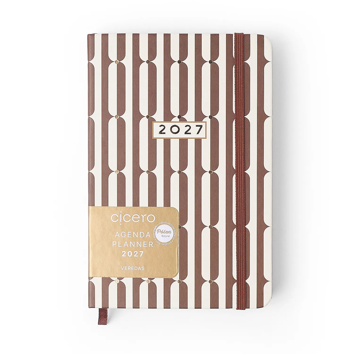 Agenda Planner 2027 Veredas Diária 14x21 Marrom
