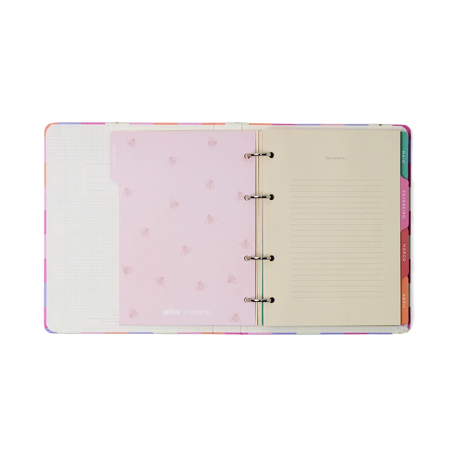 Agenda Planner Argolado 2027 Melissa Semanal Notas A5 Mini Bloomy Pistache