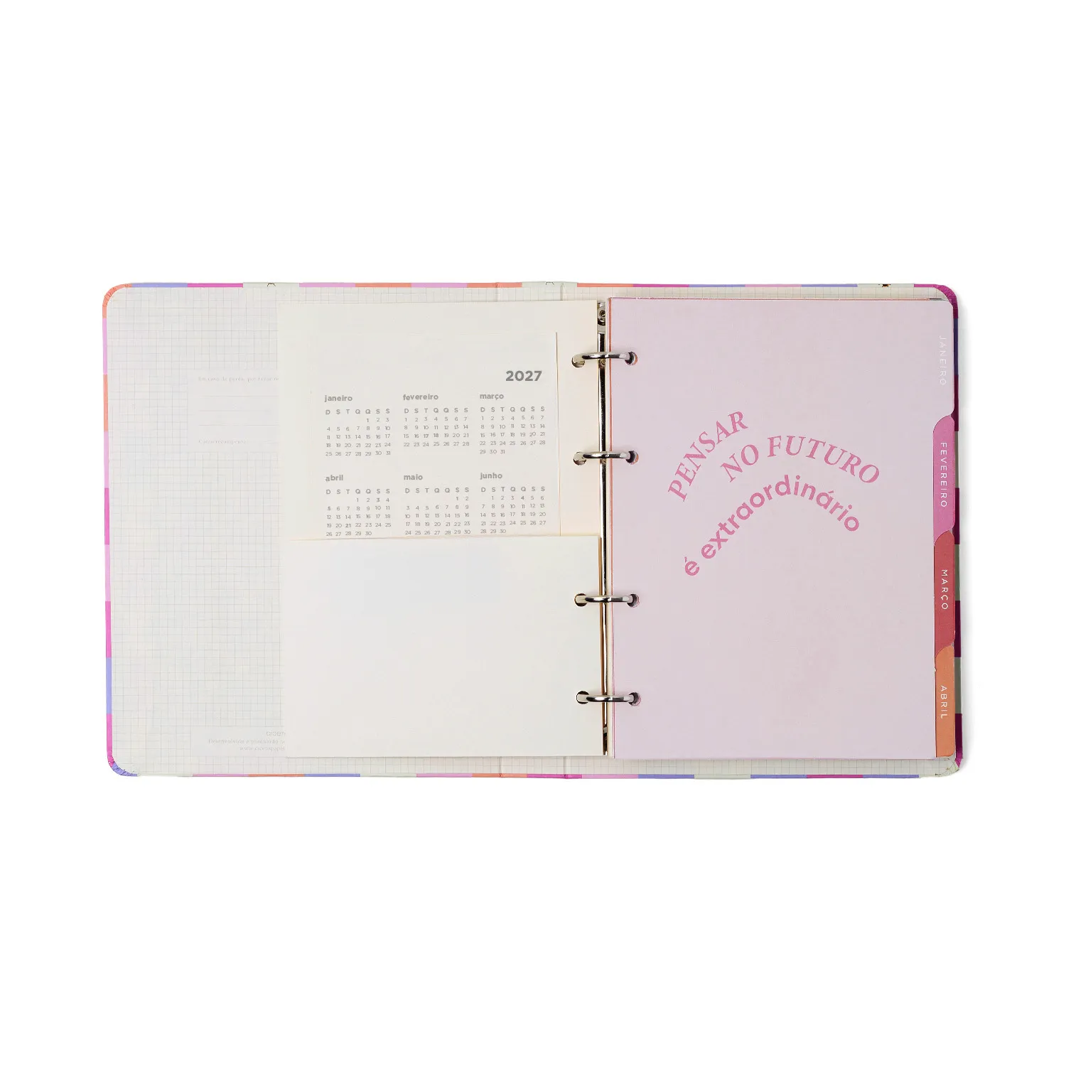 Agenda Planner Argolado 2027 Melissa Semanal Notas A5 Mini Bloomy Pistache