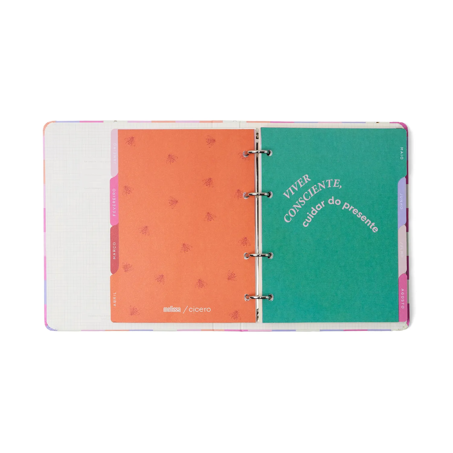 Agenda Planner Argolado 2027 Melissa Semanal Notas A5 Mini Bloomy Pistache