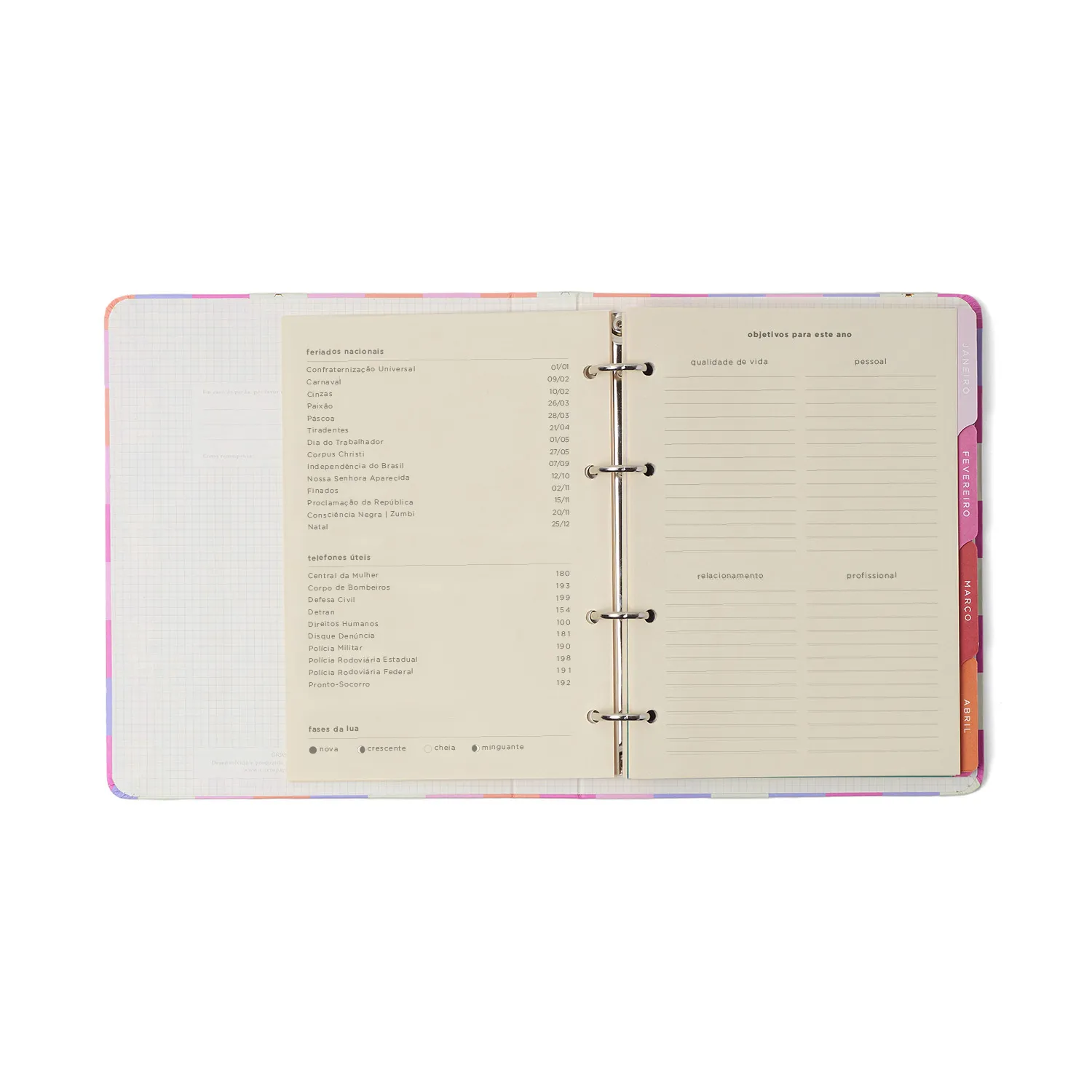 Agenda Planner Argolado 2027 Melissa Semanal Notas A5 Mini Bloomy Pistache