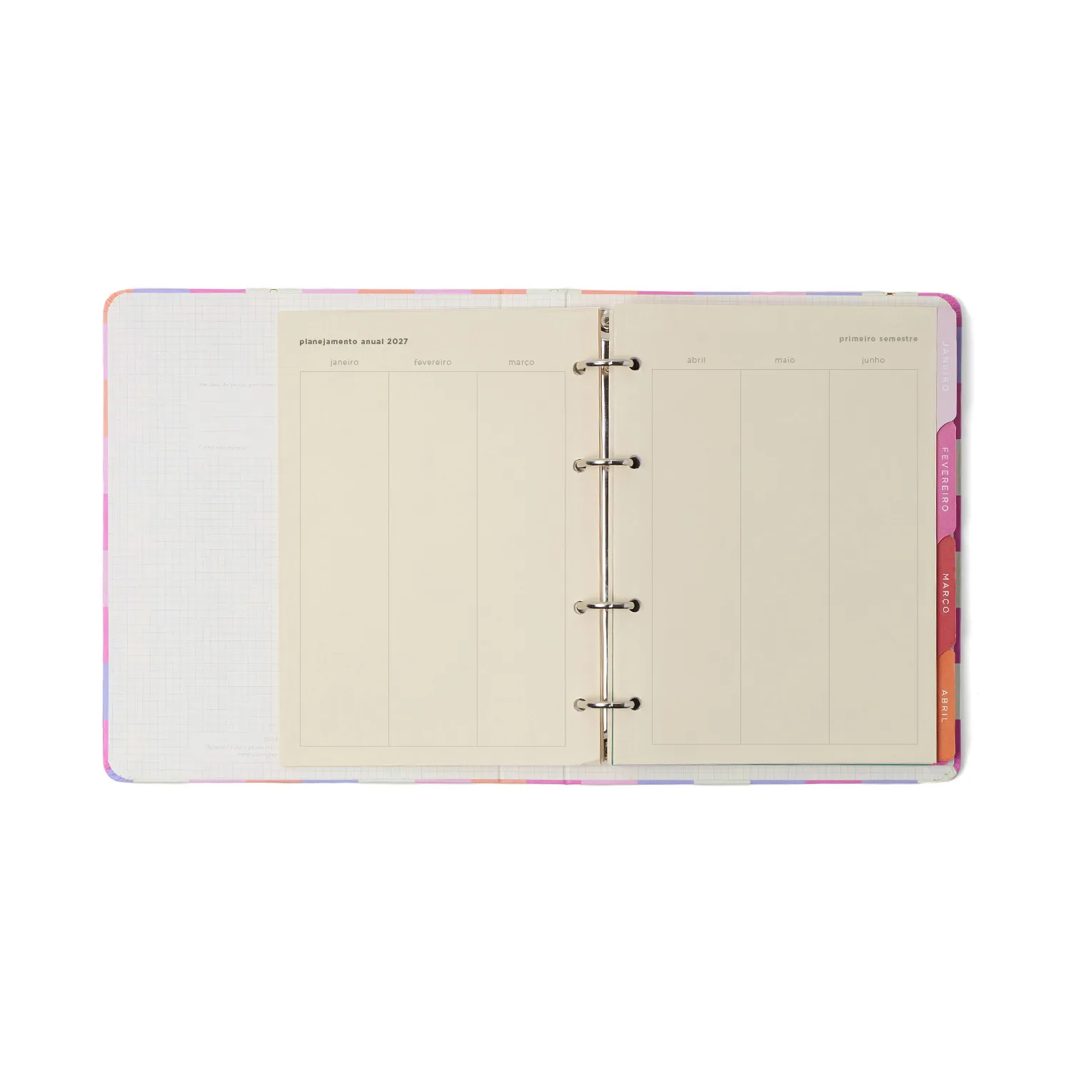 Agenda Planner Argolado 2027 Melissa Semanal Notas A5 Mini Bloomy Pistache