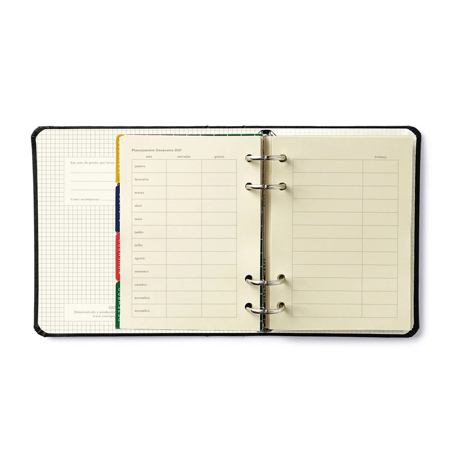 Agenda Planner Argolado 2027 Noronha Semanal A6 Flora Marinha