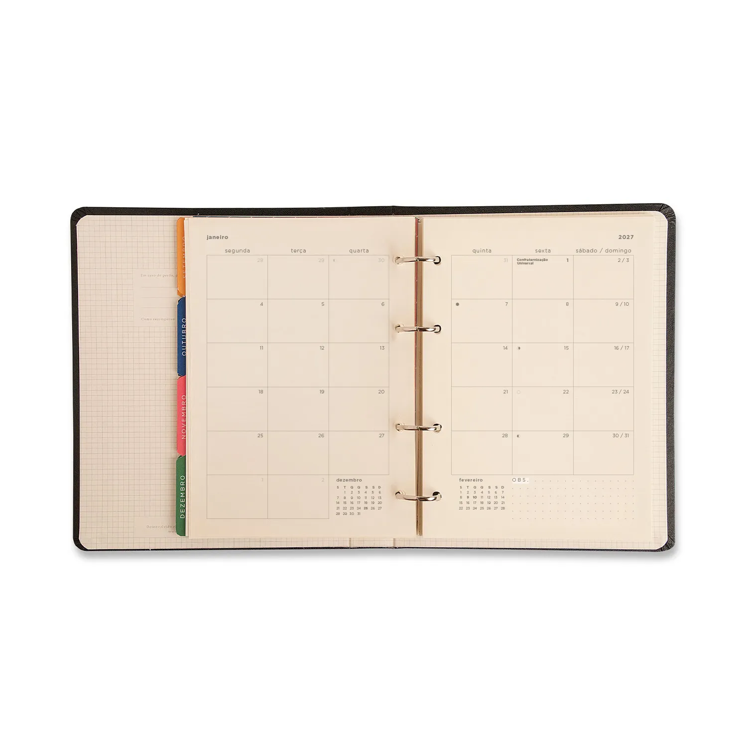 Agenda Planner Argolado 2027 Noronha Semanal Notas A5 Baia do Sancho