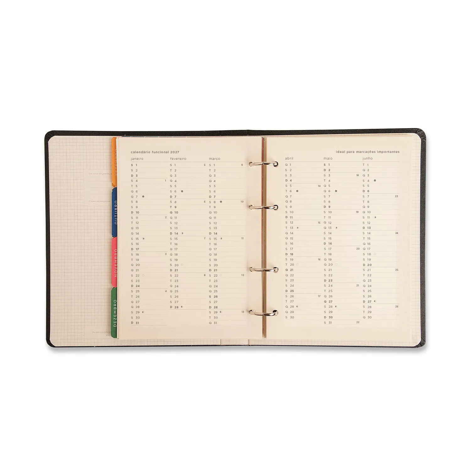 Agenda Planner Argolado 2027 Noronha Semanal Notas A5 Baia do Sancho
