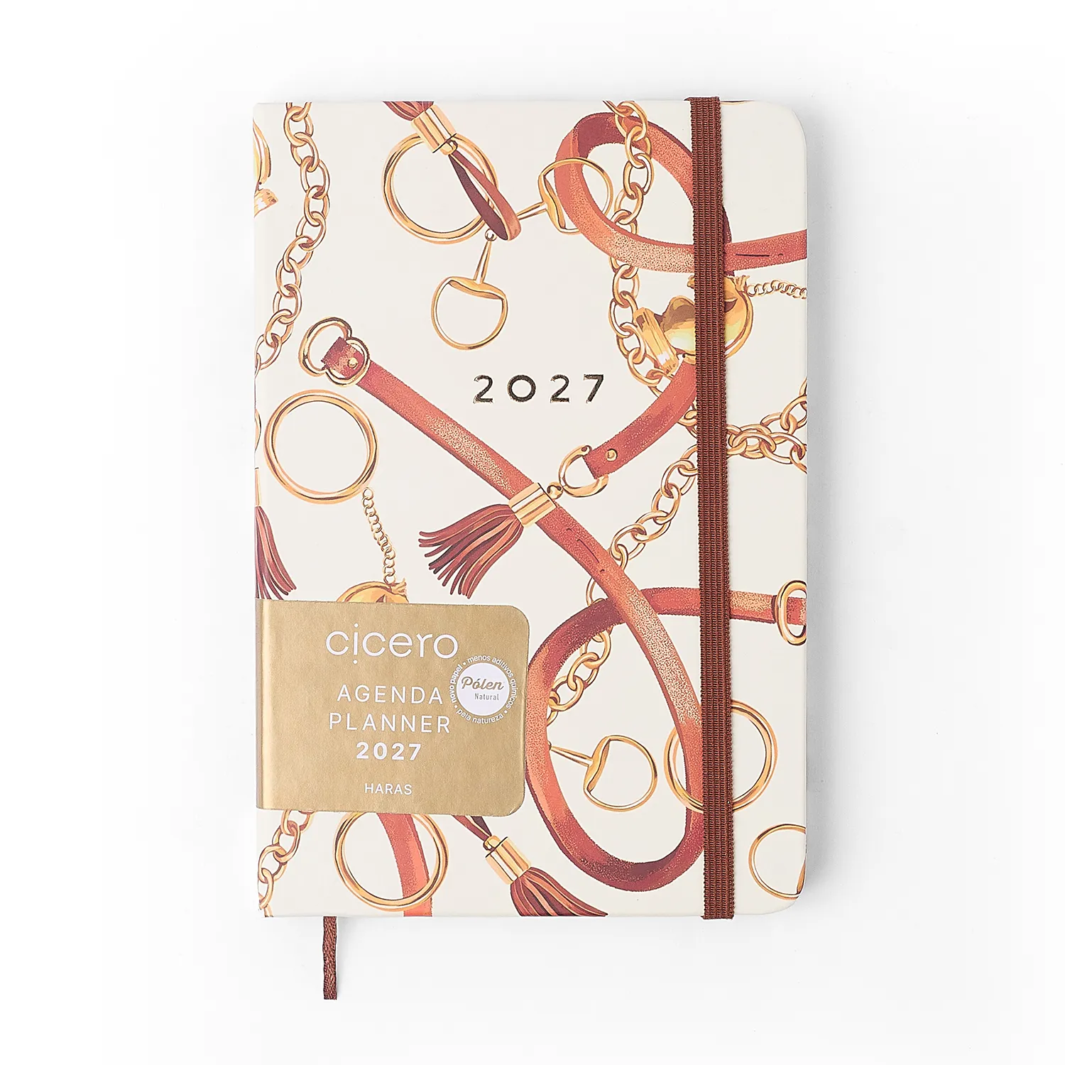 Agenda Planner Ciceros 2027 Haras Semanal Anotações 14x21 Selaria Off White