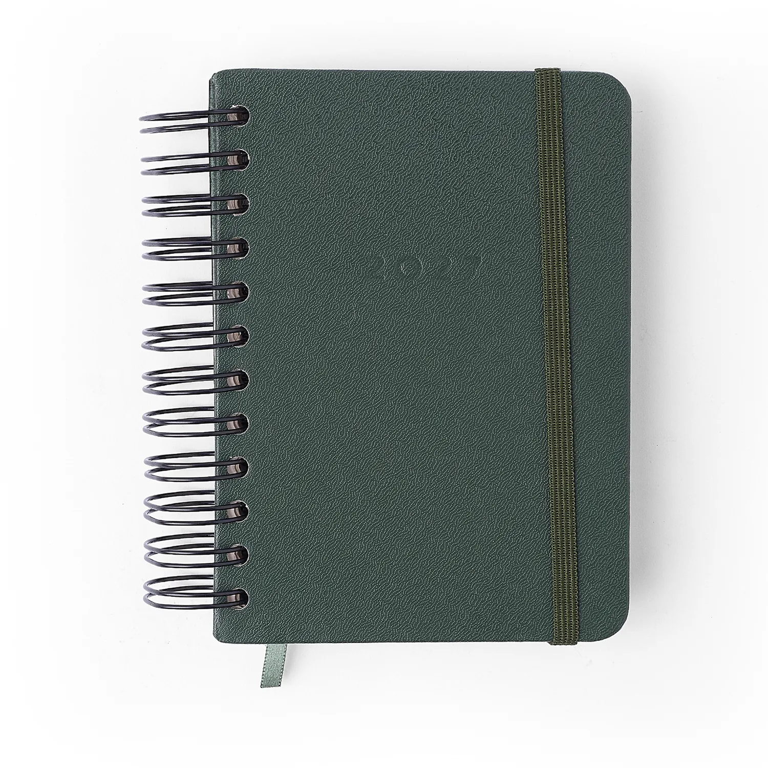 Agenda Planner Wire-o 2027 Clássica Diária 11,5x16 Verde Oliva