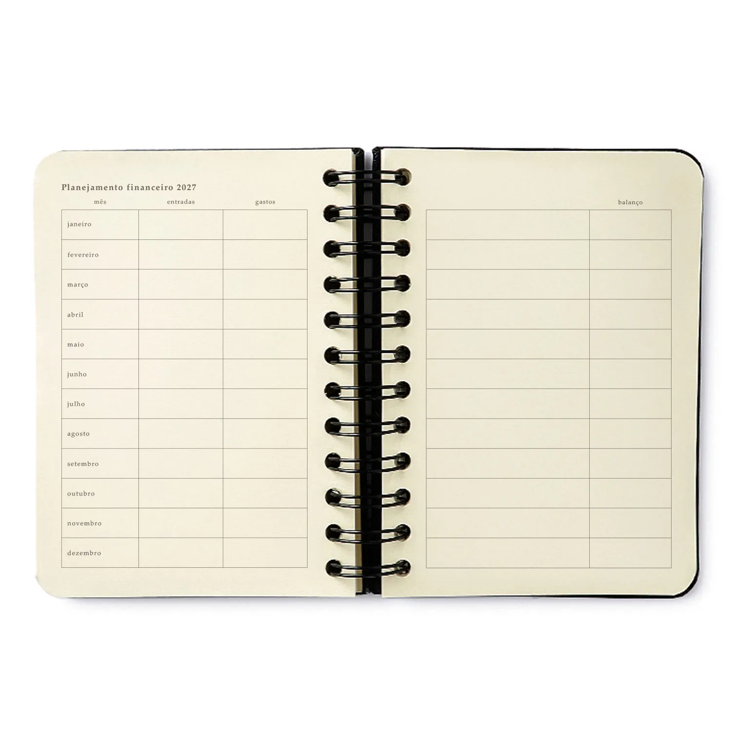 Agenda Planner Wire-o 2027 Clássica Diária 11,5x16 Verde Oliva