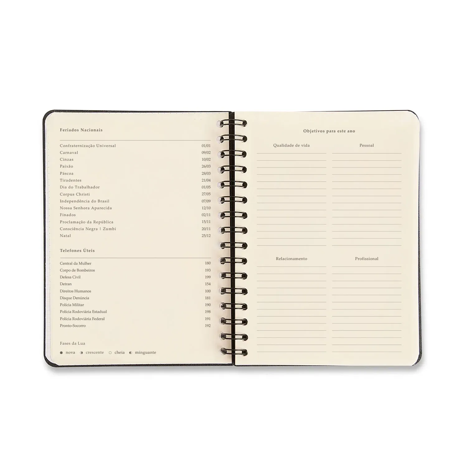 Agenda Planner Wire-o 2027 Clássica Diária A5 Café