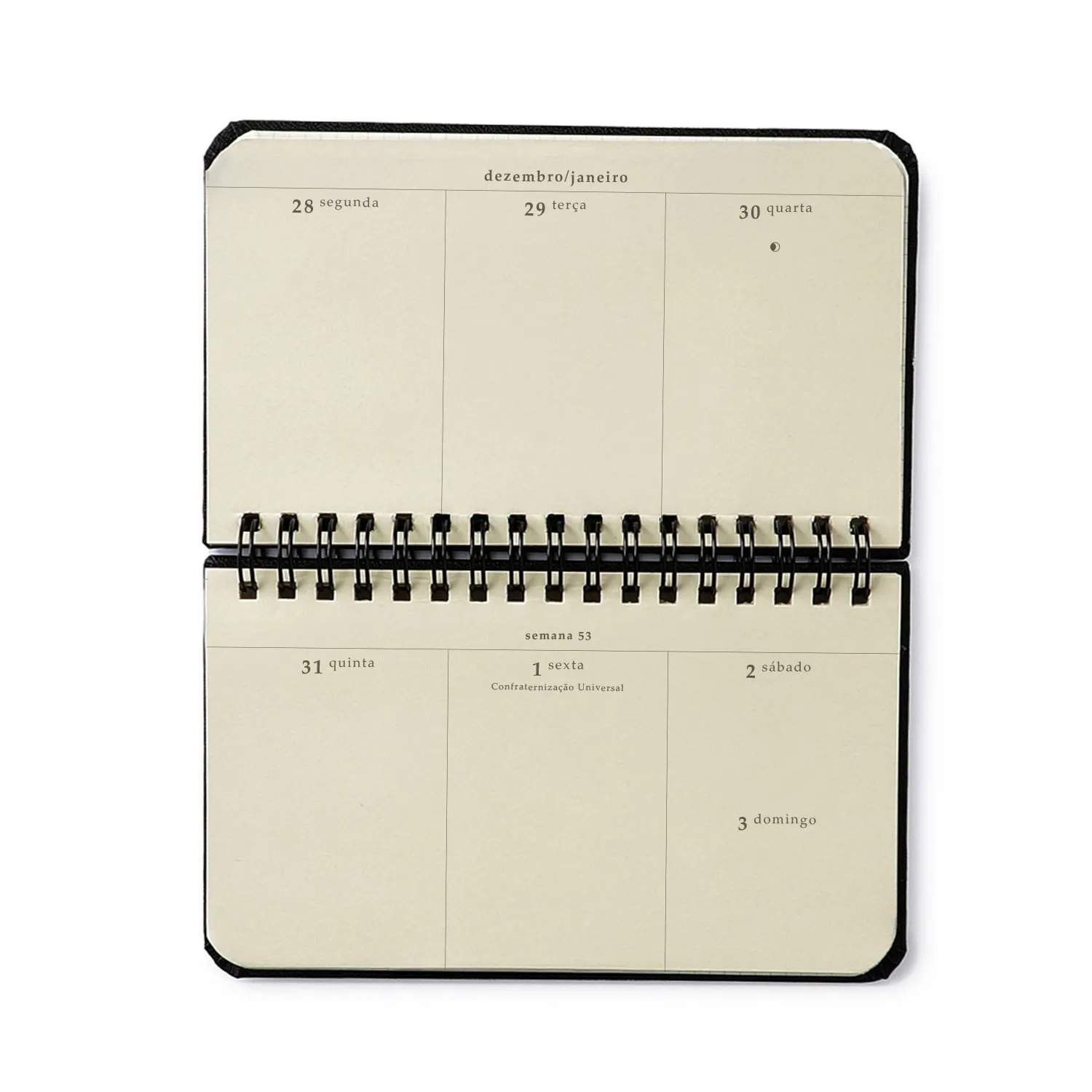 Agenda Planner Wire-o 2027 Clássica Semanal Office 15,5x9 Verde Oliva