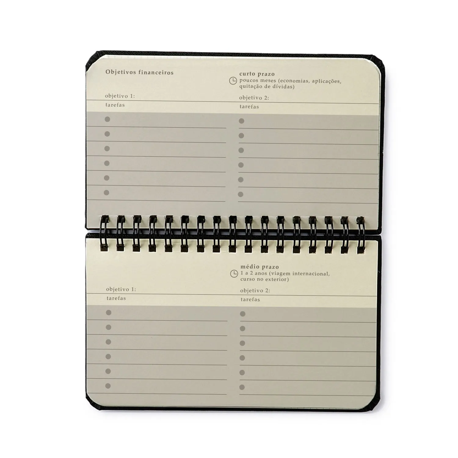 Agenda Planner Wire-o 2027 Clássica Semanal Office 15,5x9 Verde Oliva