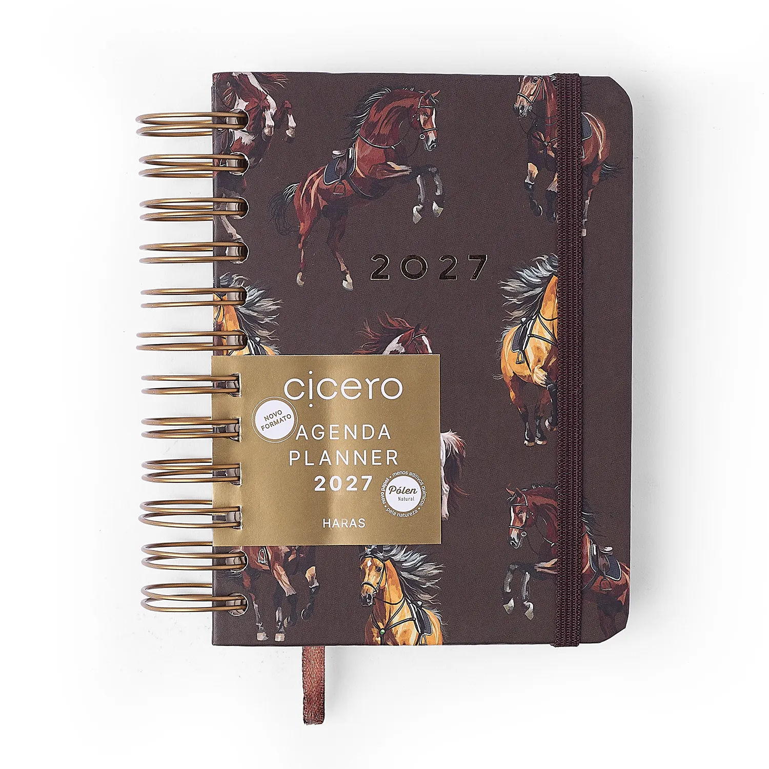Agenda Planner Wire-o 2027 Haras Diária 11,5x16 Alazão