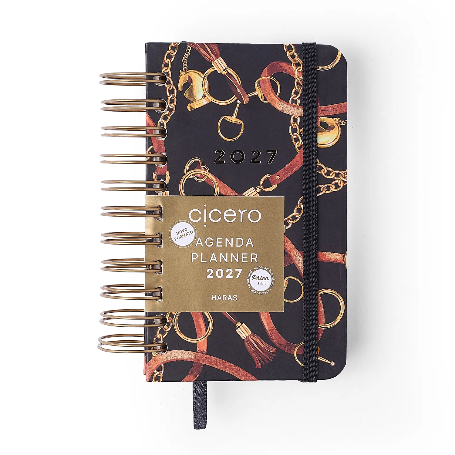 Agenda Planner Wire-o 2027 Haras Diária 9x15,5 Selaria Preto