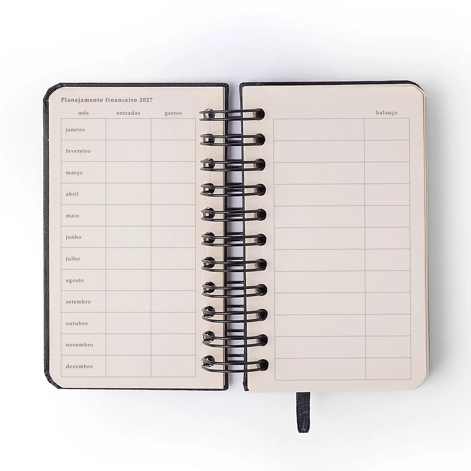 Agenda Planner Wire-o 2027 Haras Diária 9x15,5 Selaria Preto