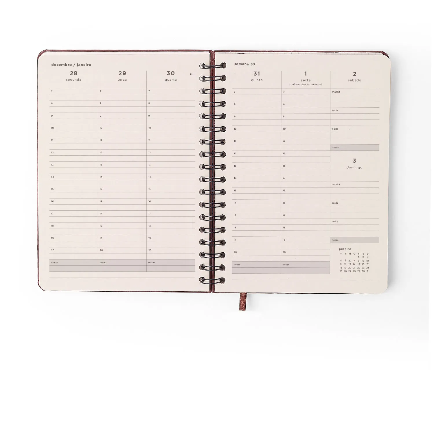 Agenda Planner Wire-o 2027 Haras Semanal Planejamento 17x24 Selaria Preto