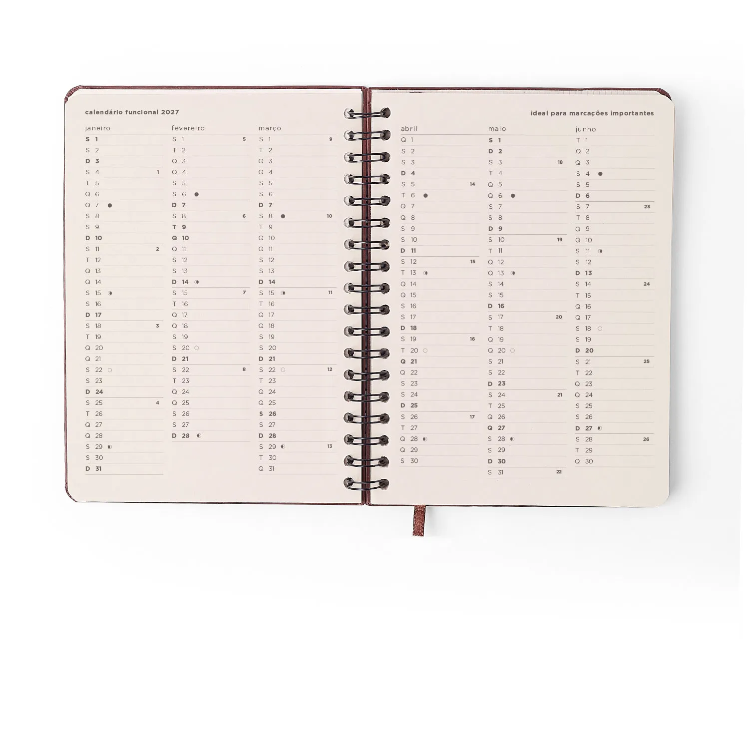 Agenda Planner Wire-o 2027 Haras Semanal Planejamento 17x24 Selaria Preto