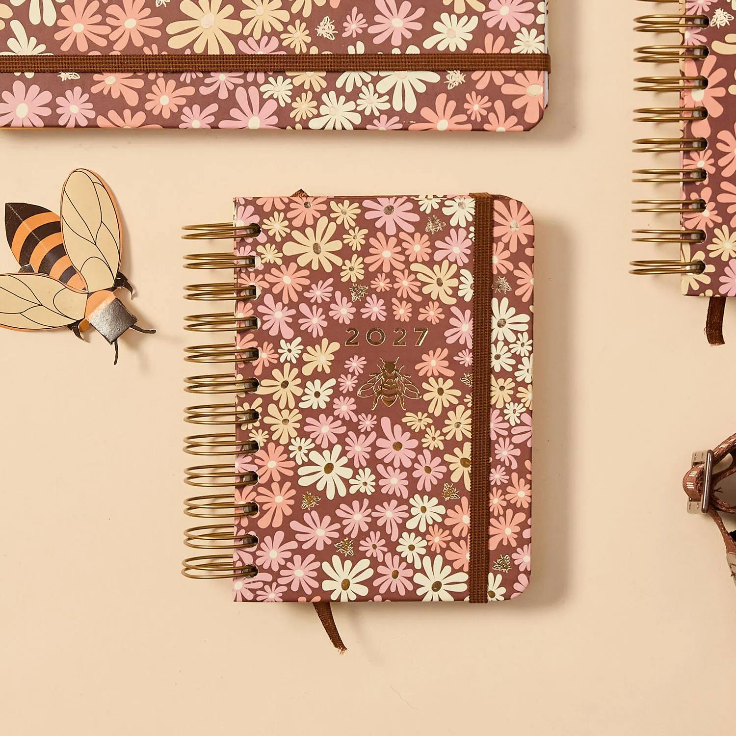 Agenda Planner Wire-o 2027 Melissa Diária 11,5x16 Mini Bloomy Chocolate