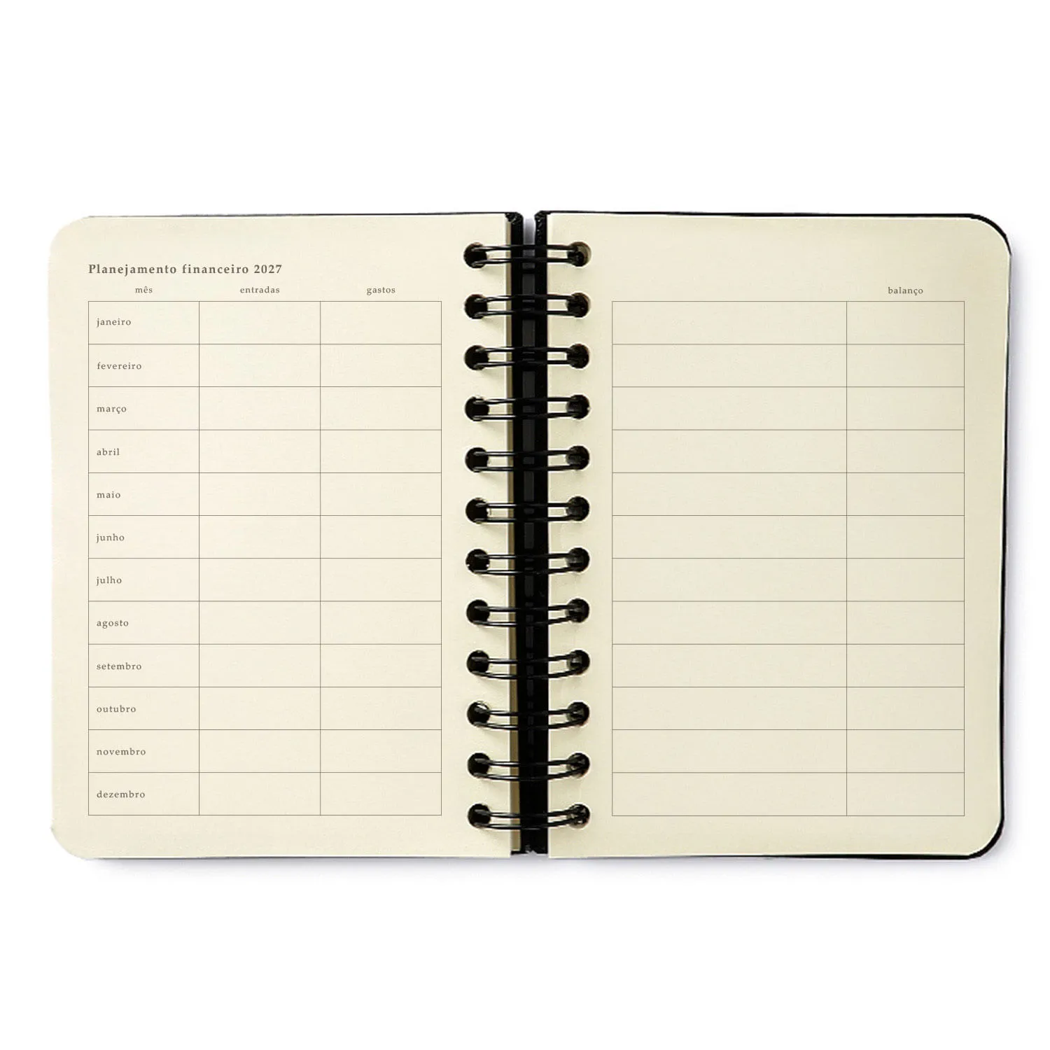 Agenda Planner Wire-o 2027 Melissa Diária 11,5x16 Mini Bloomy Chocolate