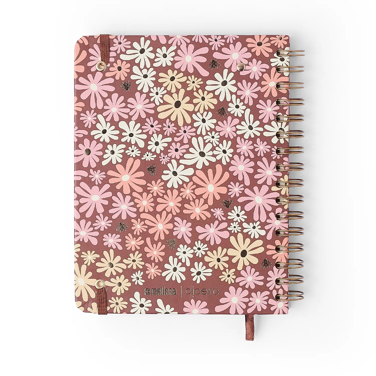 Agenda Planner Wire-o 2027 Melissa Semanal Notas c/ Divisórias A5 Mini Bloomy Chocolate