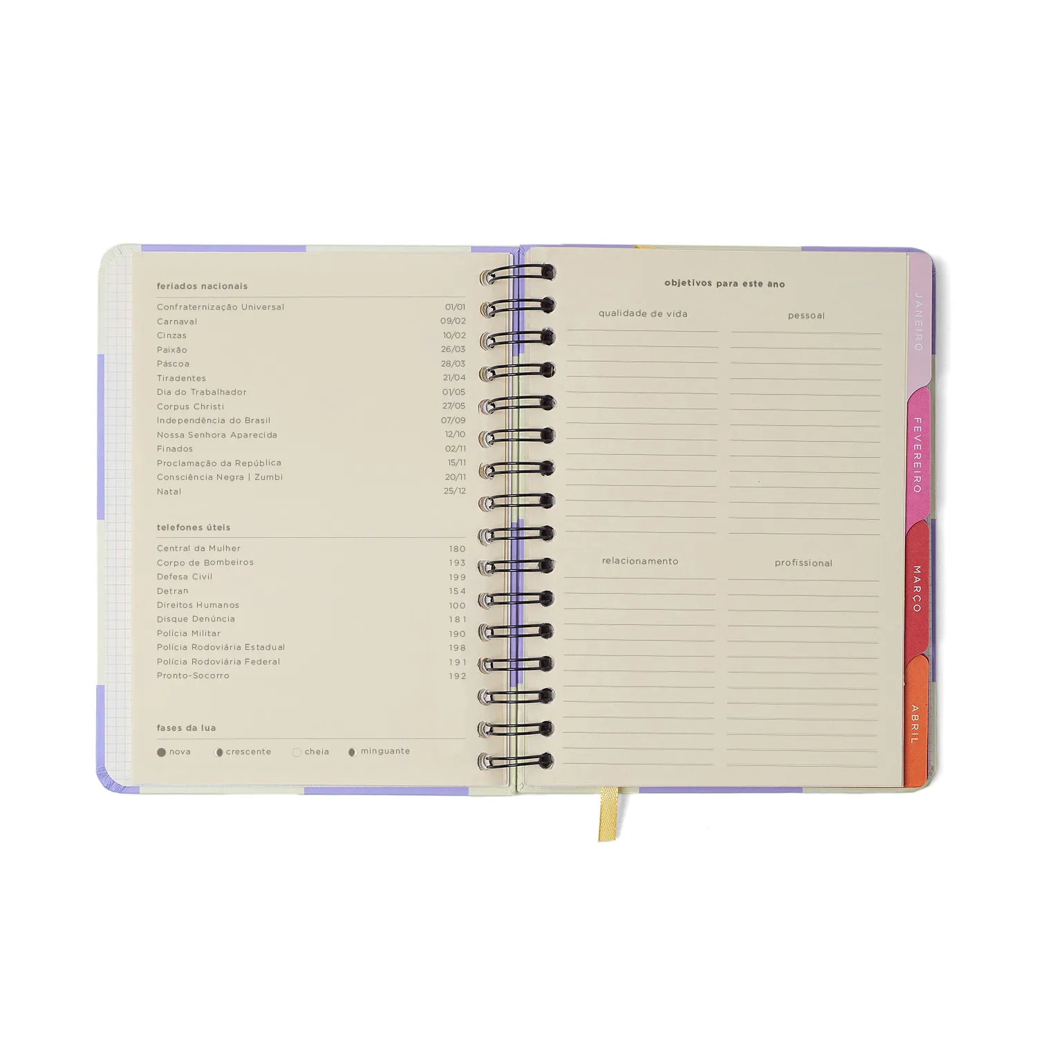 Agenda Planner Wire-o 2027 Melissa Semanal Notas c/ Divisórias A5 Mini Bloomy Chocolate