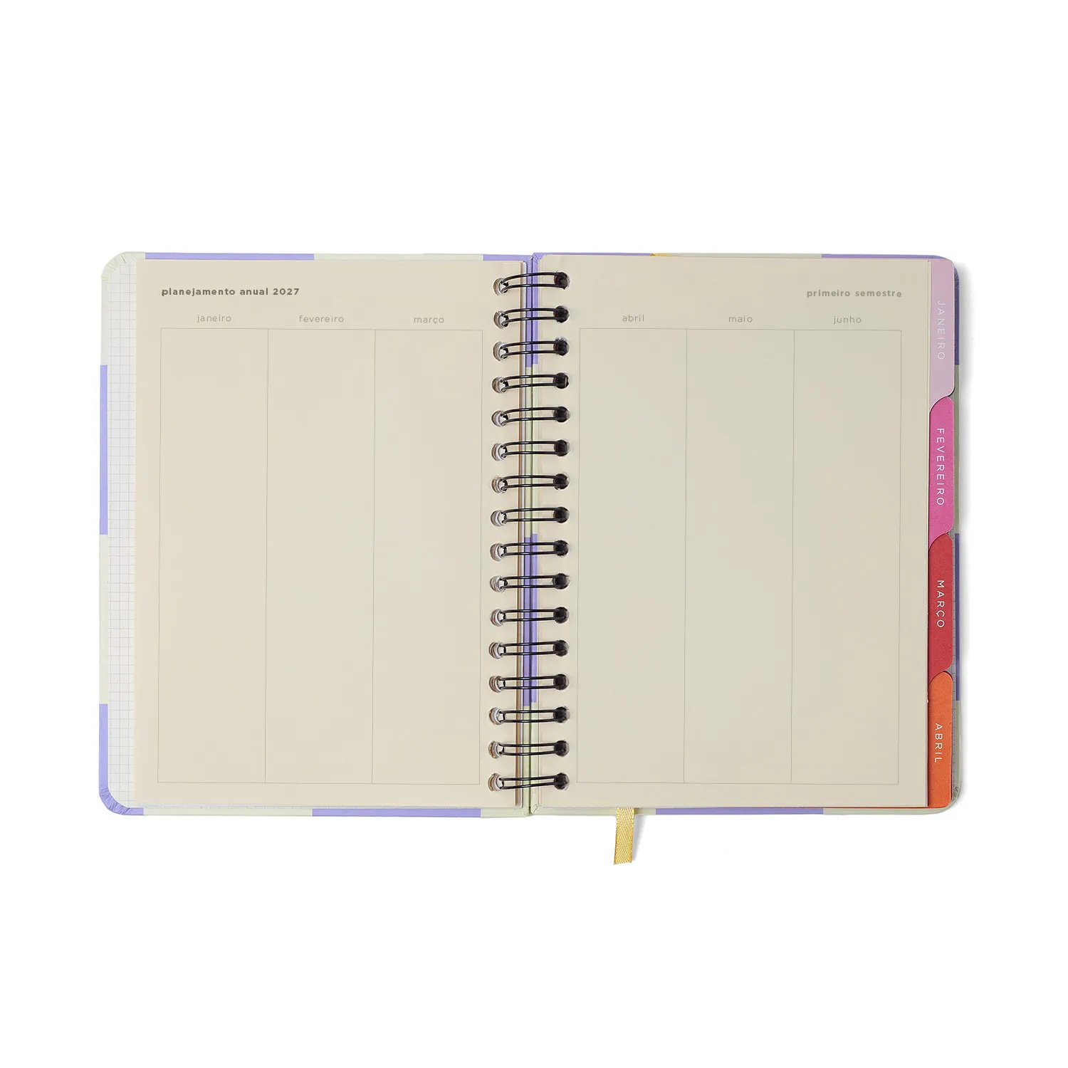 Agenda Planner Wire-o 2027 Melissa Semanal Notas c/ Divisórias A5 Mini Bloomy Chocolate