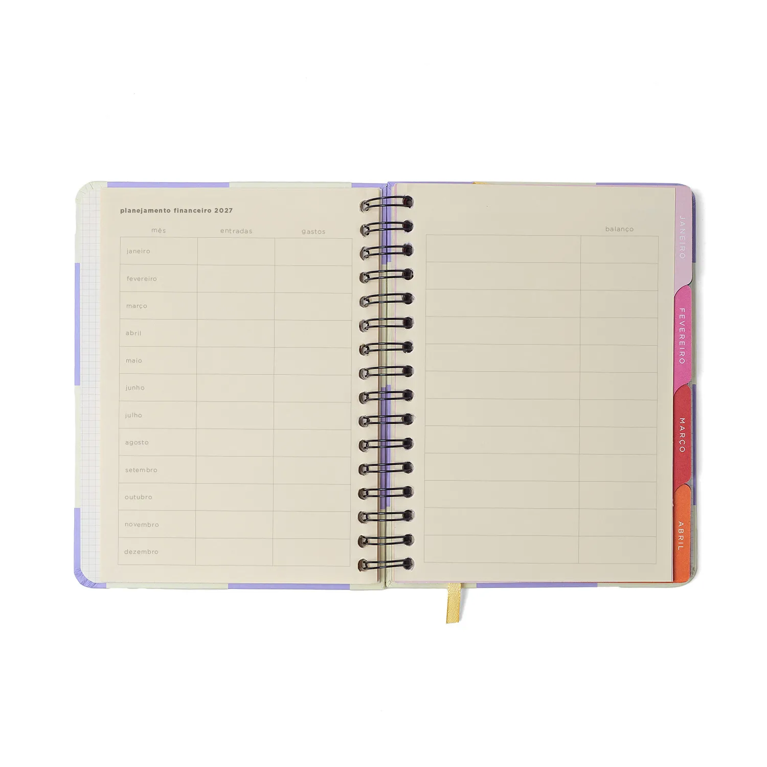 Agenda Planner Wire-o 2027 Melissa Semanal Notas c/ Divisórias A5 Mini Bloomy Chocolate
