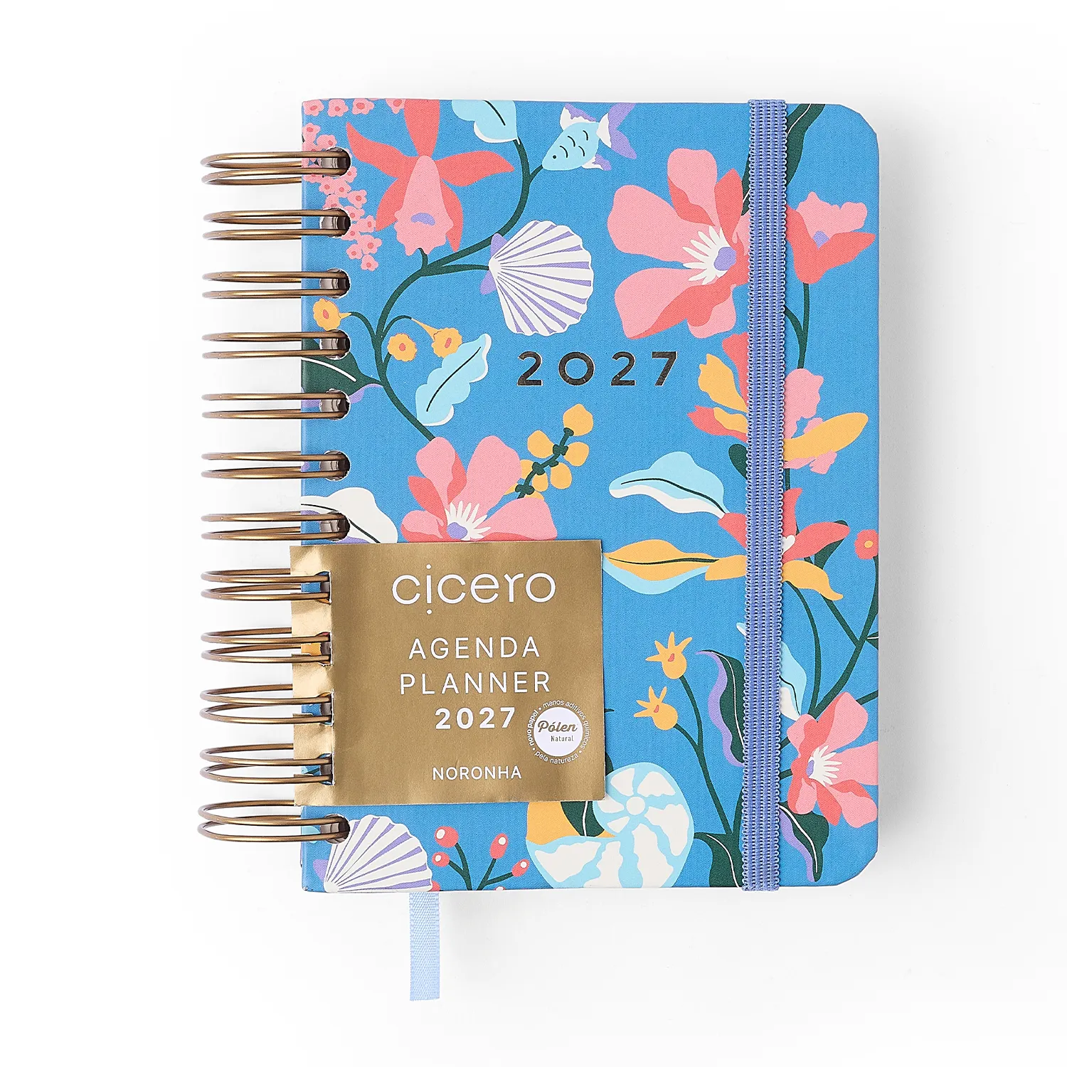 Agenda Planner Wire-o 2027 Noronha Diária 11,5x16 Baia do Sancho