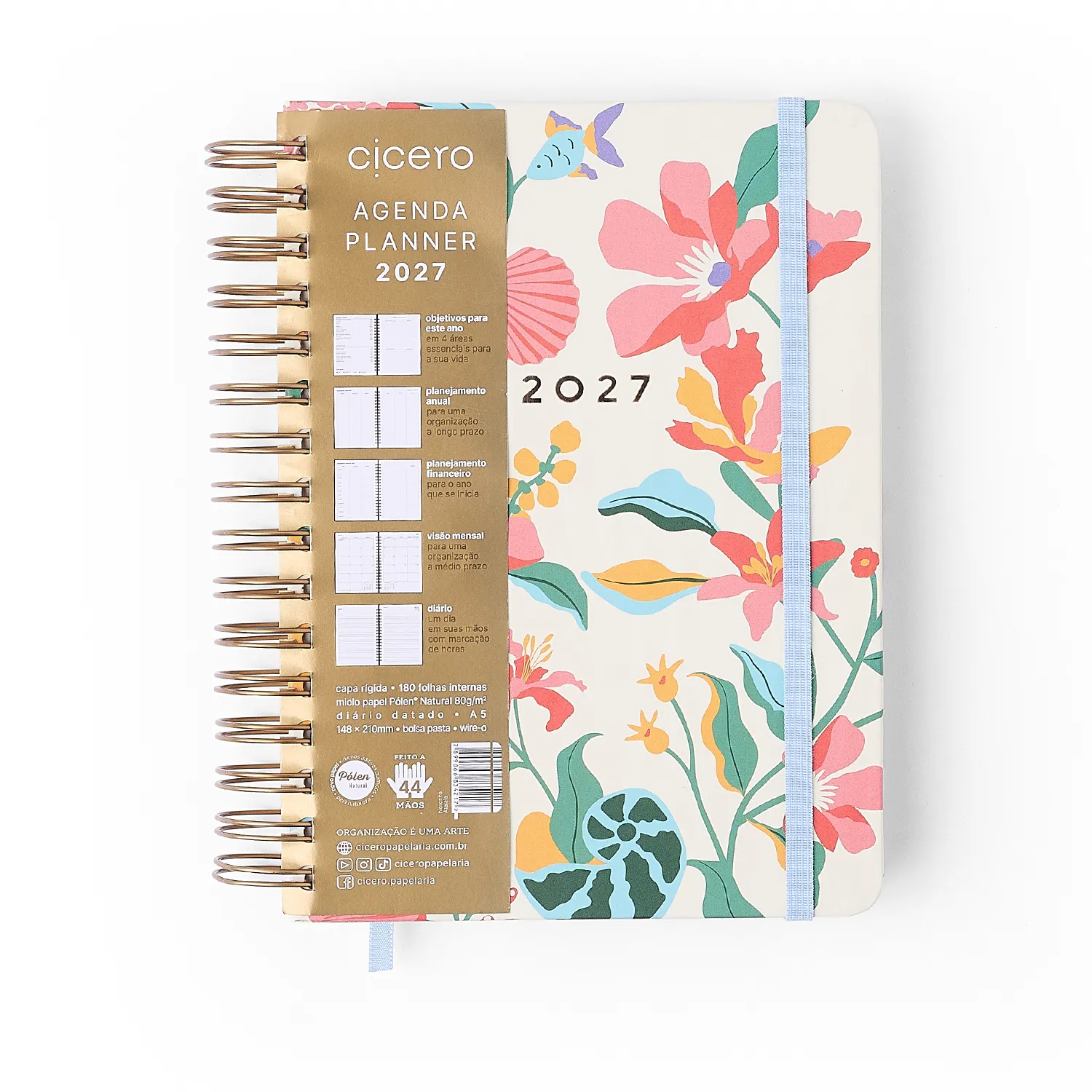 Agenda Planner Wire-o 2027 Noronha Diária A5 Atalaia