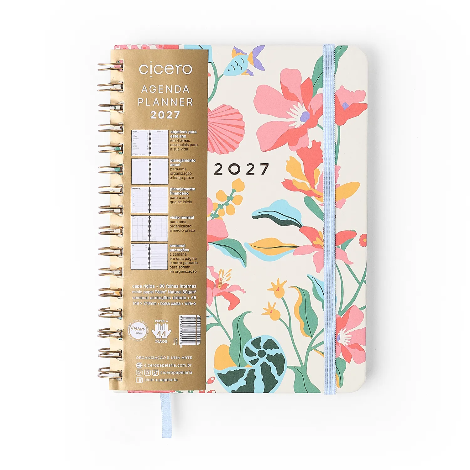 Agenda Planner Wire-o 2027 Noronha Semanal Anotações A5 Atalaia