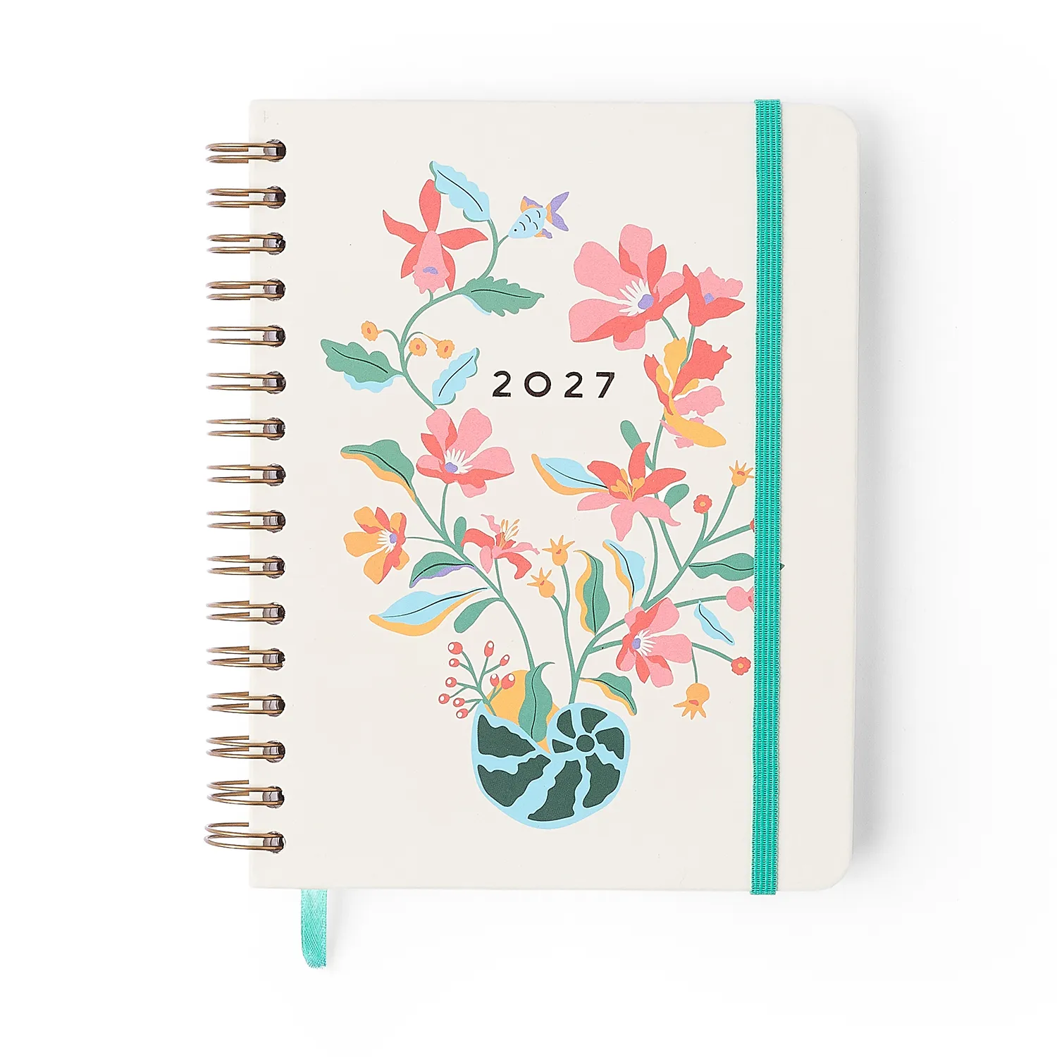 Agenda Planner Wire-o 2027 Noronha Semanal Notas c/ Divisórias A5 Pérola do Mar
