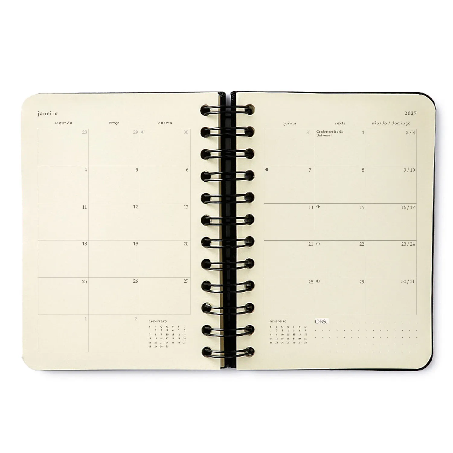 Agenda Planner Wire-o 2027 Petit Diária 11,5x16 Passeio