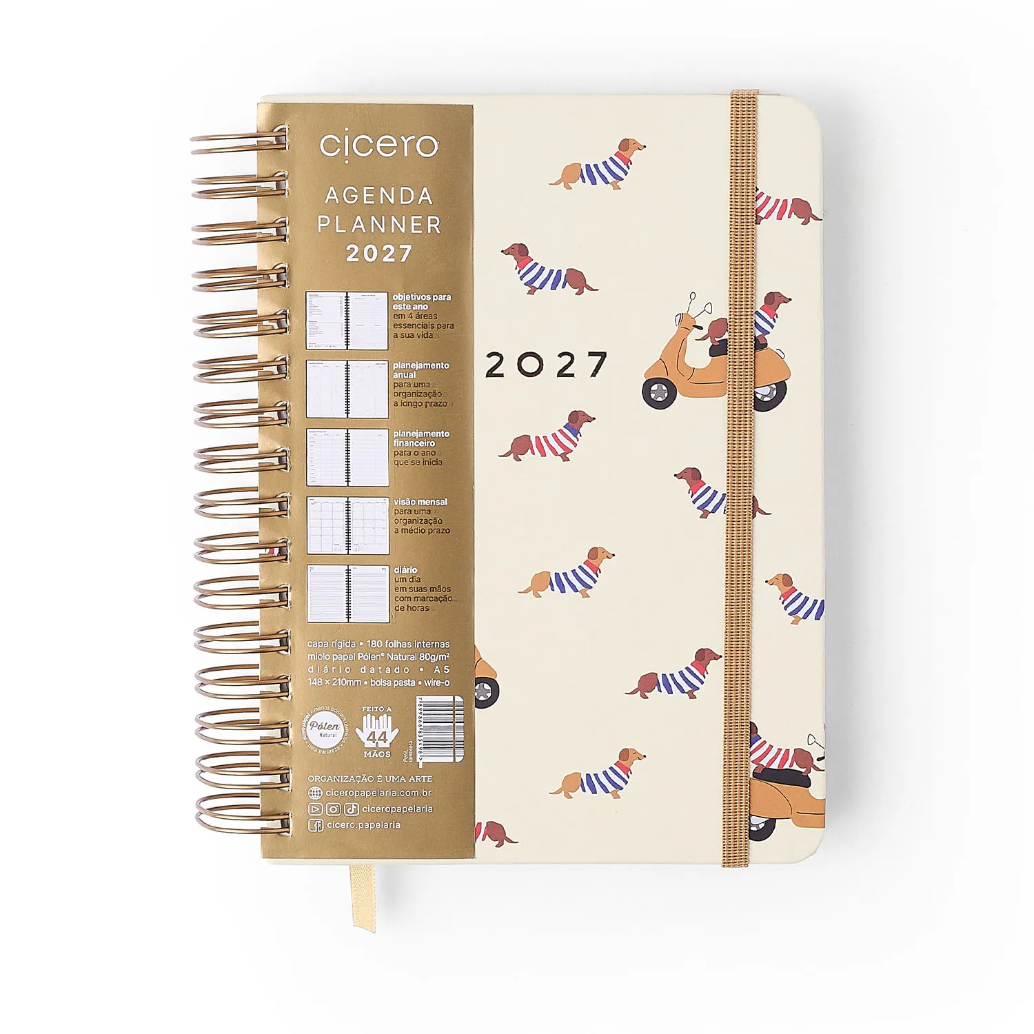 Agenda Planner Wire-o 2027 Petit Diária A5 Lambreta