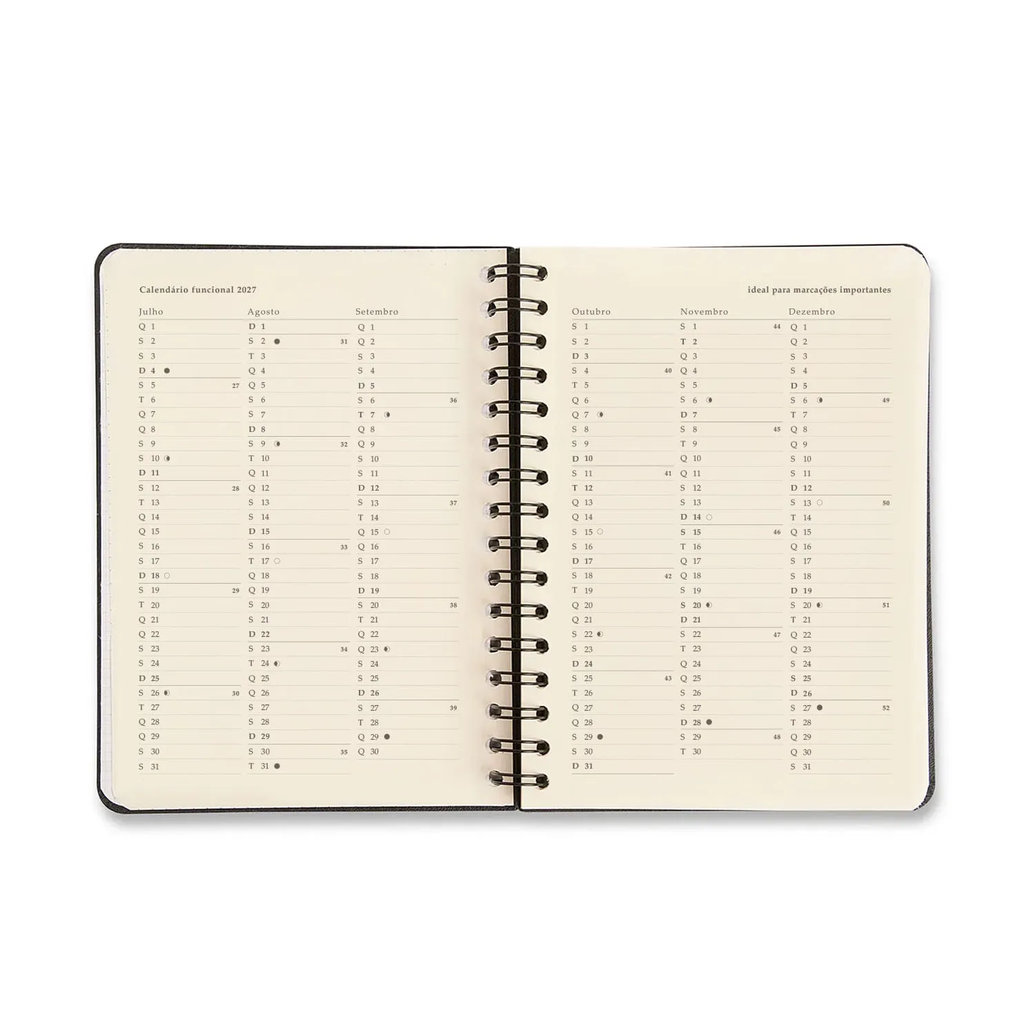 Agenda Planner Wire-o 2027 Petit Diária A5 Lambreta
