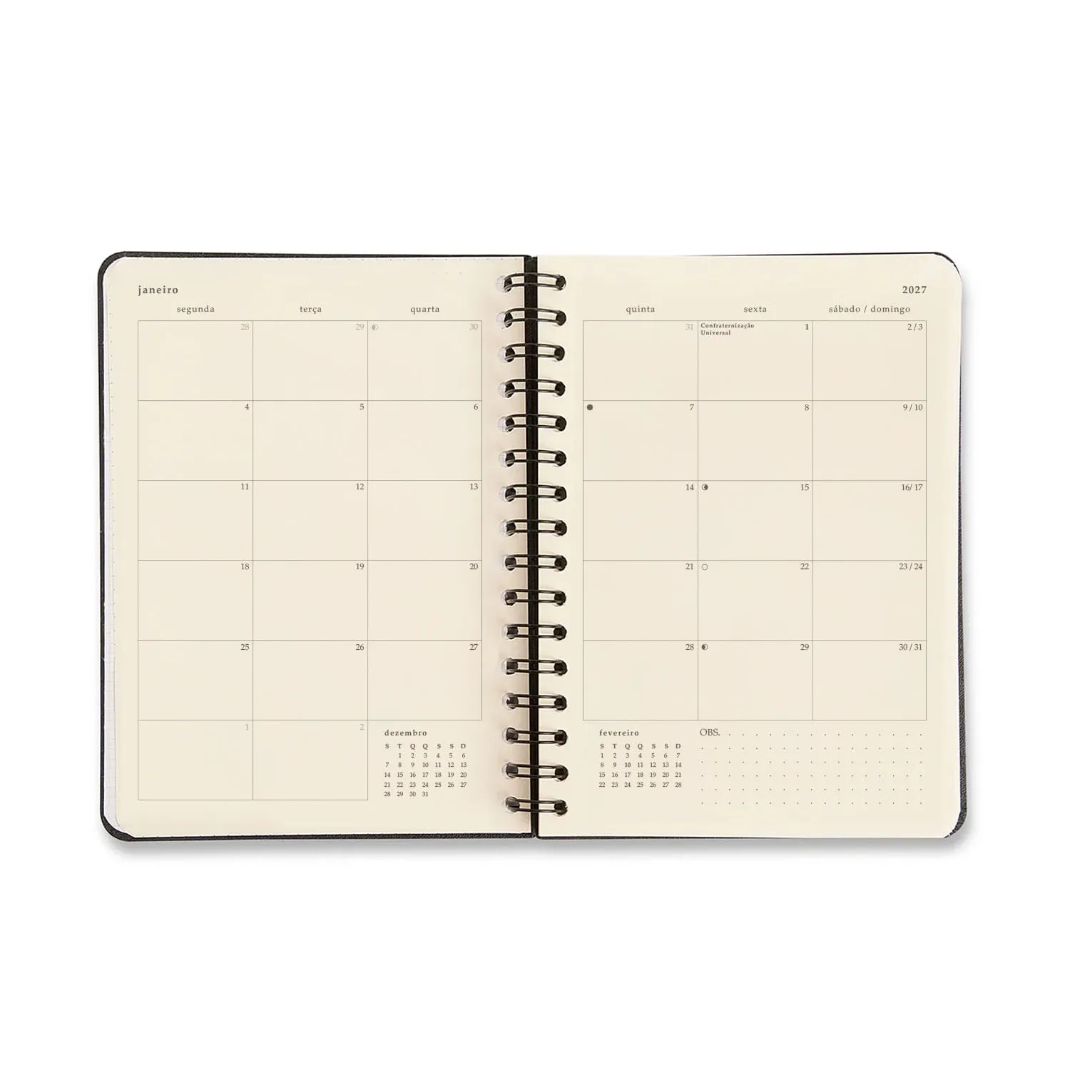 Agenda Planner Wire-o 2027 Petit Diária A5 Lambreta