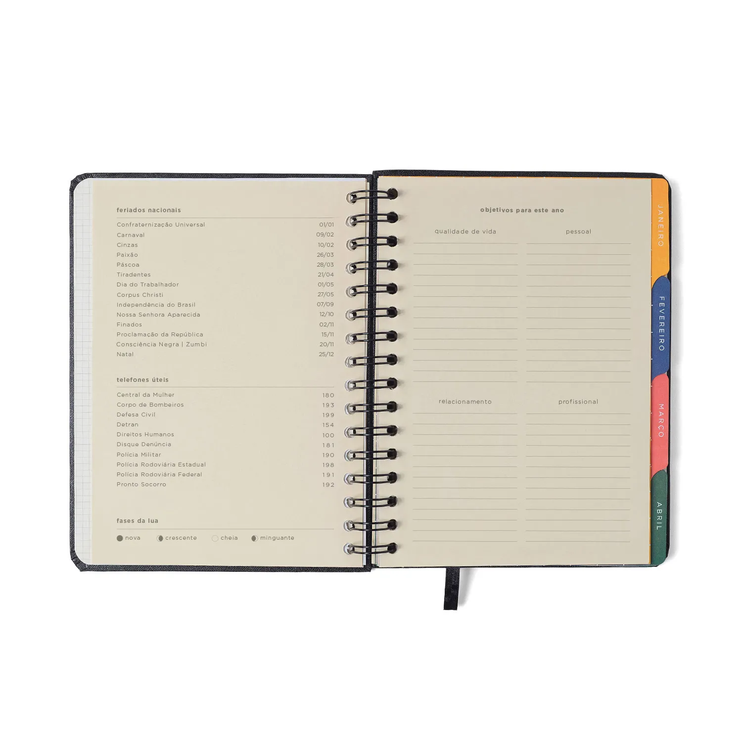 Agenda Planner Wire-o 2027 Petit Semanal Notas c/ Divisórias A5 Lambreta