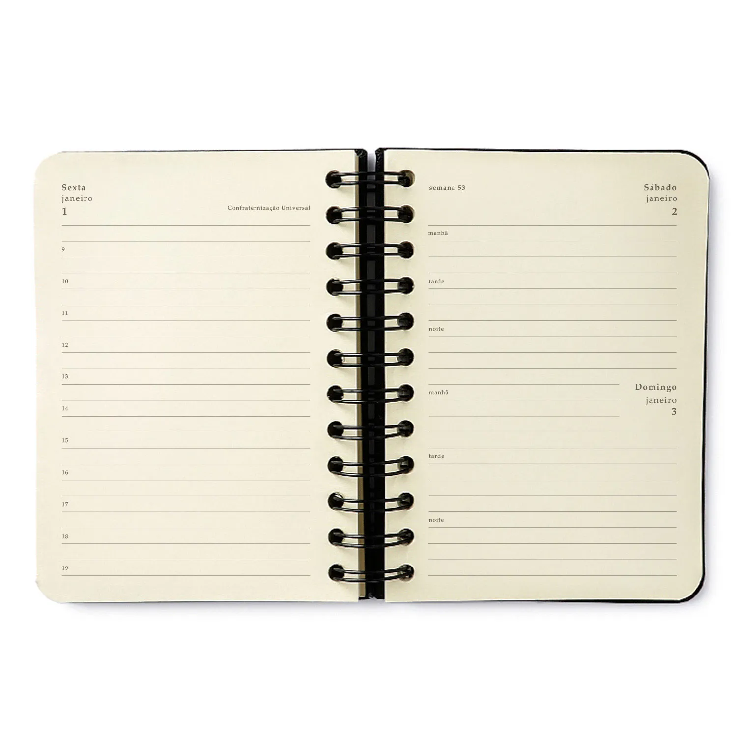 Agenda Planner Wire-o 2027 Relicário Diária 11,5x16 Realeza Off White