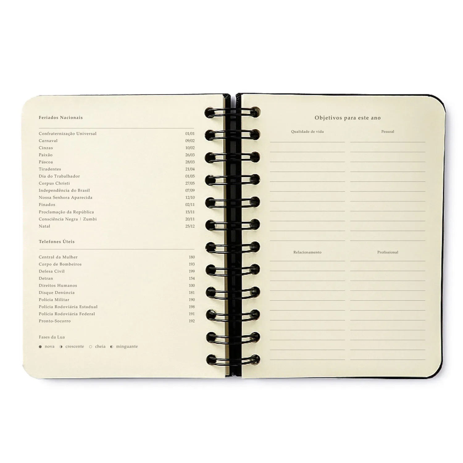 Agenda Planner Wire-o 2027 Relicário Diária 11,5x16 Realeza Off White