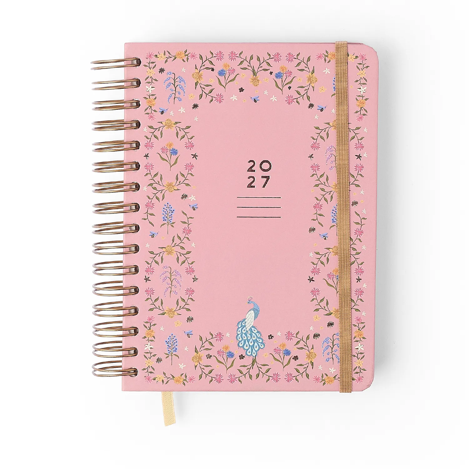 Agenda Planner Wire-o 2027 Relicário Diária A5 Secreto Coral