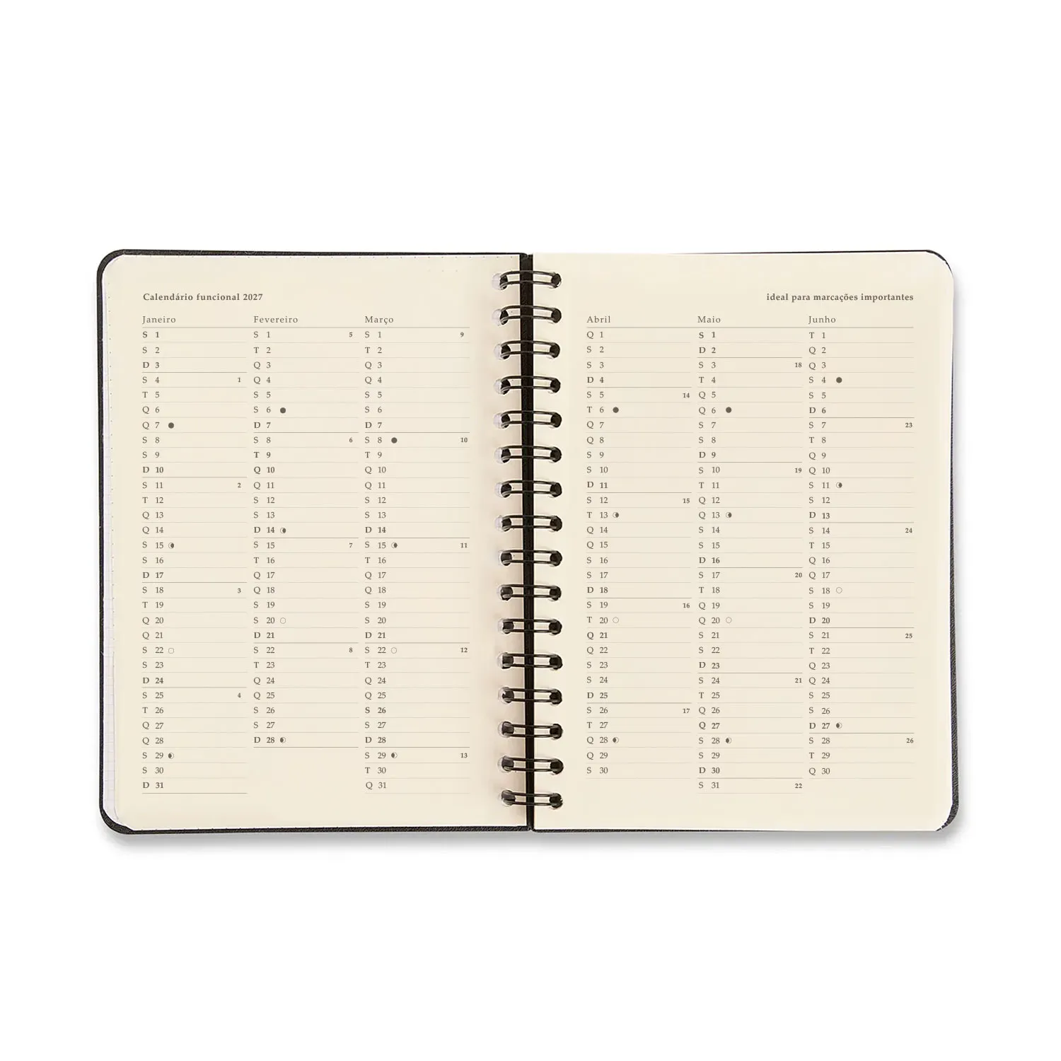 Agenda Planner Wire-o 2027 Relicário Semanal Anotações A5 Botânica