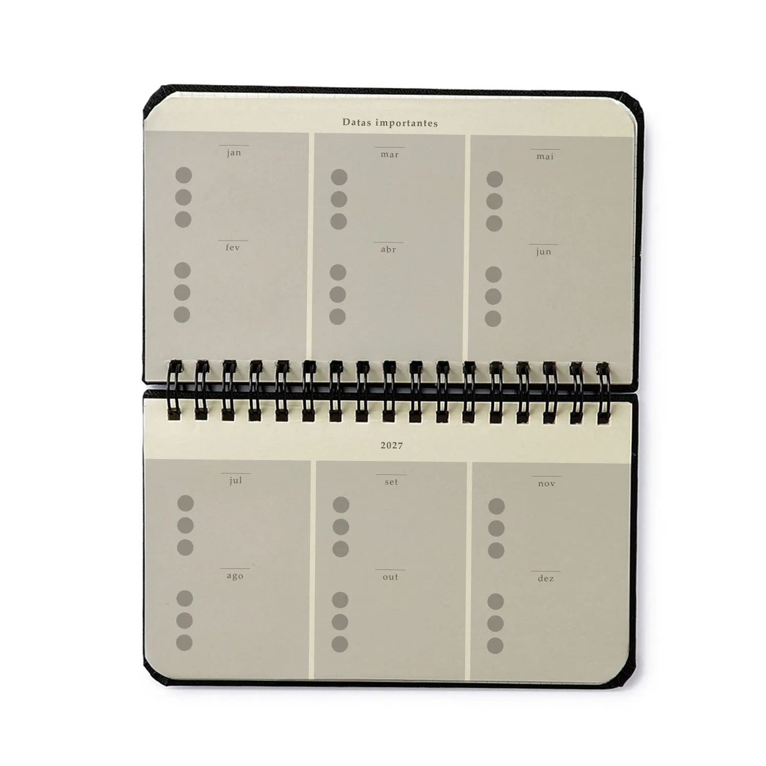 Agenda Planner Wire-o 2027 Relicário Semanal Office 15,5x9 Realeza Off White