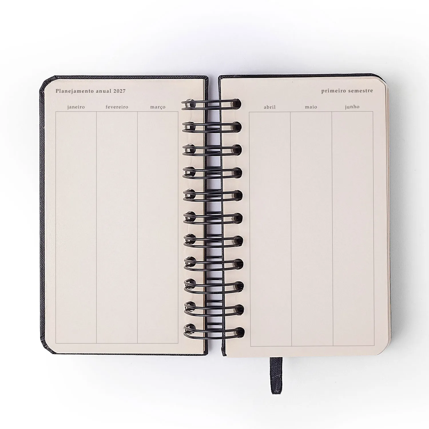 Agenda Planner Wire-o 2027 Veredas Diária 9x15,5 Marrom