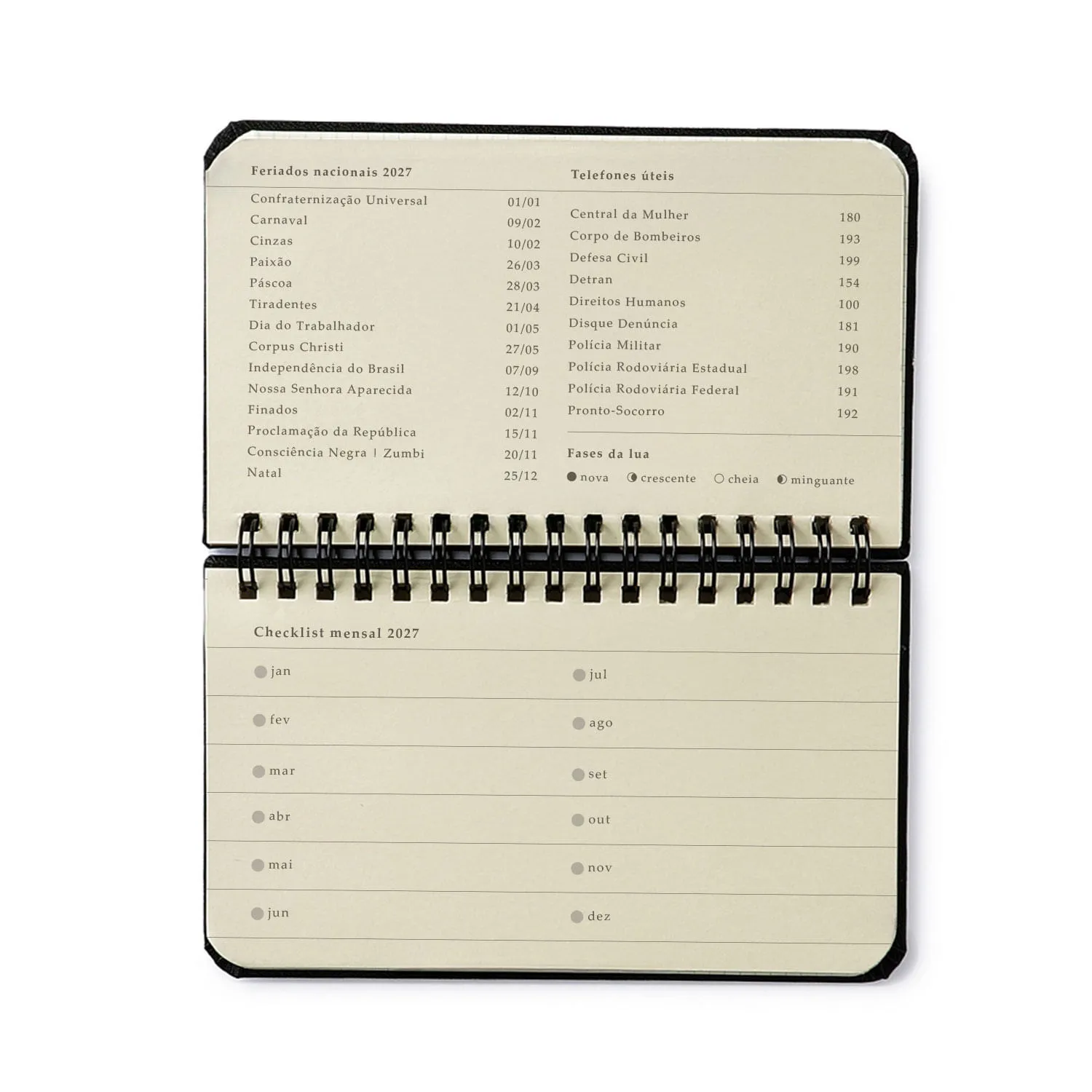 Agenda Planner Wire-o 2027 Veredas Semanal Office 15,5x9 Gelo