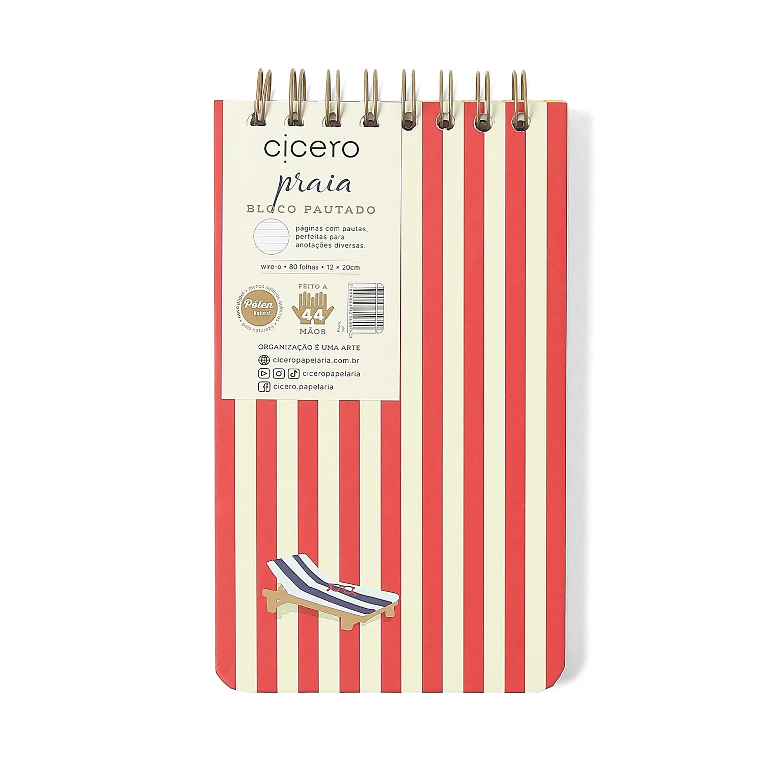 Bloco Wire-o Praia Pautado 12x20 Sol