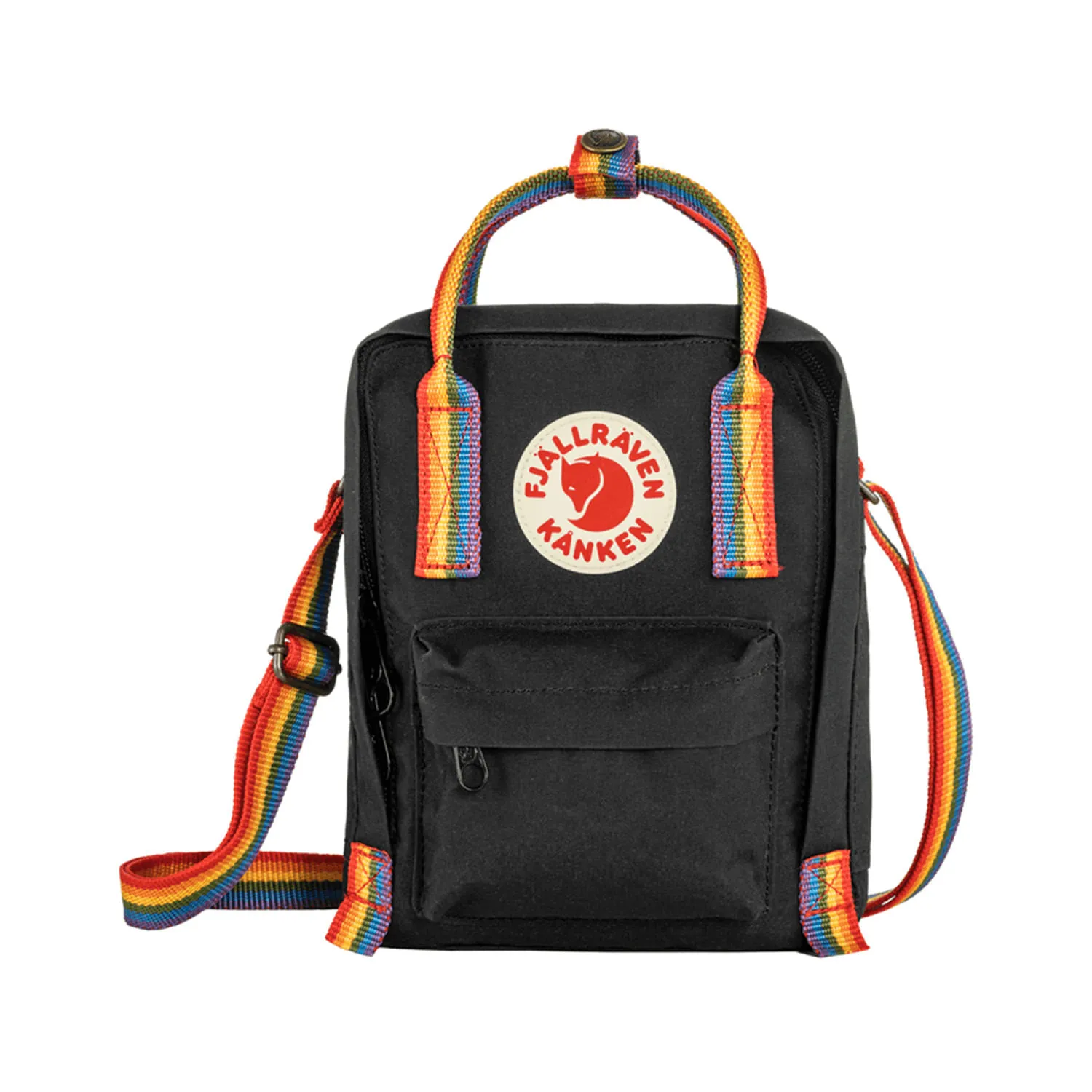 Bolsa Kanken Rainbow Sling - Black Rainbow Pattern (F23623)